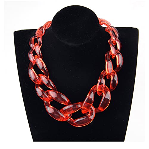 Mode Chunky Acryl Clear Colarbone -Kette übertriebene Kette dicke Halskette für Frauen Halsketten Acrylharzkette Halskette red von Ktrezs