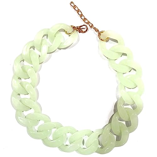 Punk Acrylkubanlink -Kette Statement Halskette Boho Chunky Kettenkragen Halskette Hip Hop Verstellbarer Geometrischer Barschmuck Für Frauen Jugendliche Mädchen Gesch A von Ktrezs