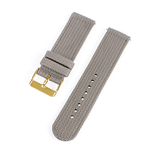 Ktrshan Canvas Watchband 18-24mm Schnellveröffentlichungsarmband Watch Armband, Graues Gold, 18mm von Ktrshan