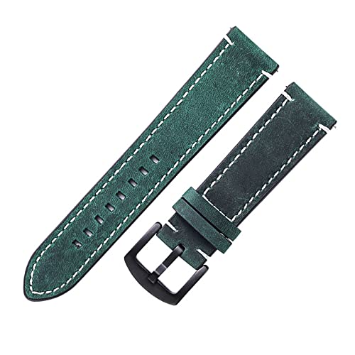 Ktrshan Leder-Uhren-Band-Träger Schnellveröffentlichung Armband 18-24mm Uhrengurt, Grün, 18mm von Ktrshan