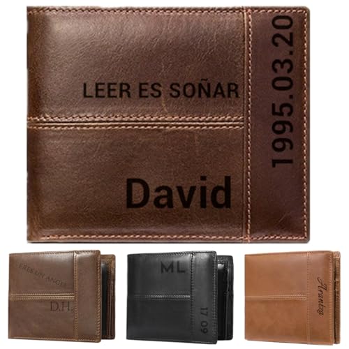 KuSONG Personalisierte Geldbeutel Herren mit Gravur aus Leder- Benutzerdefinierte Geldbörse mit Namen, Datum - Geburtstags-Geschenke für Männer - Portemonnaie für Papa KuSONG Personalisierte Geldbeutel Herren mit Gravur aus Leder- Benutzerdefinierte Geldbörse mit Namen, Datum - Geburtstags-Geschenke für Männer - Portemonnaie für Papa von KuSONG