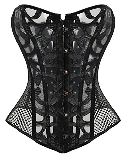 KUOSE Damen Weiß Body Shaper Vollbrust Corsage Top bergrößen, 36-38 EU, Schwarz von KUOSE