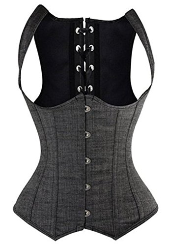 KUOSE Damen Vintage Corsage schwarze Korsett Steampunk Corsagen Vest Übergrößen S-6XL von KUOSE