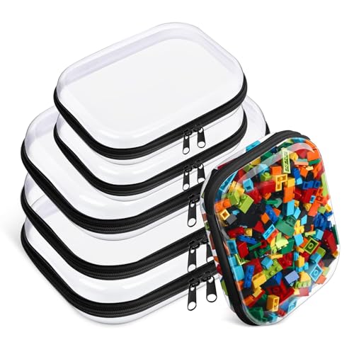 Kuabiz 6 transparente Hartschalen-Etuis mit Reißverschluss, harte Seiten, Premium-Aufbewahrungskoffer aus Kunststoff, transparente Hartschalen-Reißverschlusstasche, tragbare Reise-Organizer-Box für Kuabiz 6 transparente Hartschalen-Etuis mit Reißverschluss, harte Seiten, Premium-Aufbewahrungskoffer aus Kunststoff, transparente Hartschalen-Reißverschlusstasche, tragbare Reise-Organizer-Box für von Kuabiz