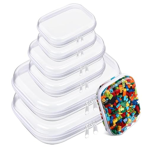 Kuabiz Durchsichtige Hartschalentasche mit Reißverschluss, Hartplastik, mit Reißverschluss, tragbar, Reise-Organizer, Make-up-Tasche für Bausteine, Puzzles, Kosmetik, Make-up-Zubehör, Transparent Kuabiz Durchsichtige Hartschalentasche mit Reißverschluss, Hartplastik, mit Reißverschluss, tragbar, Reise-Organizer, Make-up-Tasche für Bausteine, Puzzles, Kosmetik, Make-up-Zubehör, Transparent von Kuabiz