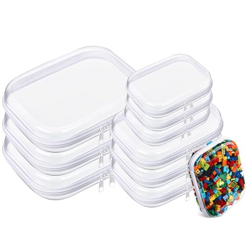 Kuabiz Durchsichtige Hartschalentasche mit Reißverschluss, Hartplastik, mit Reißverschluss, tragbar, Reise-Organizer, Make-up-Tasche für Bausteine, Puzzles, Kosmetik, Make-up-Zubehör, Transparent Kuabiz Durchsichtige Hartschalentasche mit Reißverschluss, Hartplastik, mit Reißverschluss, tragbar, Reise-Organizer, Make-up-Tasche für Bausteine, Puzzles, Kosmetik, Make-up-Zubehör, Transparent von Kuabiz
