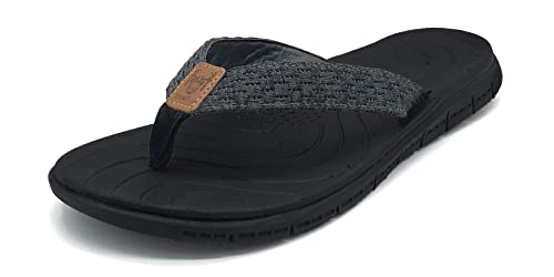 KuaiLu Flip Flops Damen Weich Leder Stoff Zehentrenner Frauen Bade Sandalen Bequeme Breite Füße Badelatschen Yoga Gummi Fußbett Sommer Strand Zehensandalen rutschfest Drinnen Draußen Schwarz 37 von KuaiLu