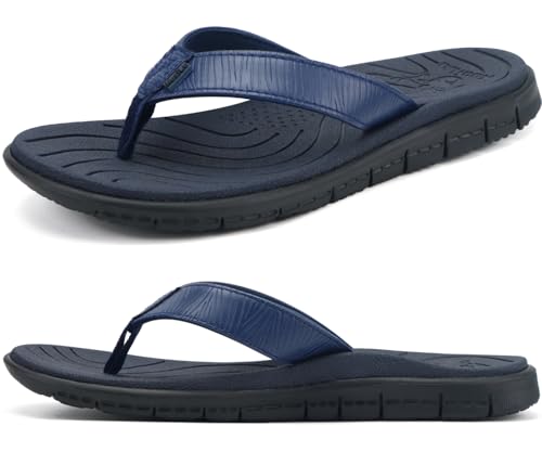 KuaiLu Flip Flops Damen Bequeme Leder Stoff Leicht Orthopädische Zehentrenner Frauen Plantarfasziitis Fußbett Breite Füße Badelatschen Sommer Strand Zehensandalen Rutschfest Sandalen Marineblau 41 KuaiLu Flip Flops Damen Bequeme Leder Stoff Leicht Orthopädische Zehentrenner Frauen Plantarfasziitis Fußbett Breite Füße Badelatschen Sommer Strand Zehensandalen Rutschfest Sandalen Marineblau 41 von KuaiLu