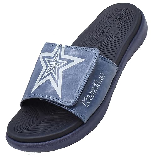 KuaiLu Herren Orthesen Ledersandalen Plantar Fasciitis Arch Support Athletic Slide Sandalen Für Männer Verstellbare Comfort Slipper Mit Weicher Dämpfung Für den Außenbereich von KuaiLu