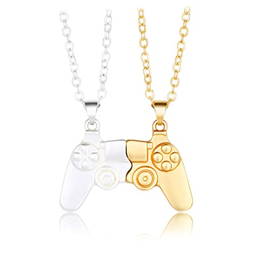 Kuashidai 1 Paar Game Controller Paar Halskette Legierung Gold Silber Farbe Spielkonsole Anhänger Magnetisch Passende Halskette für Paare Beste Freunde Freundschaft von Kuashidai