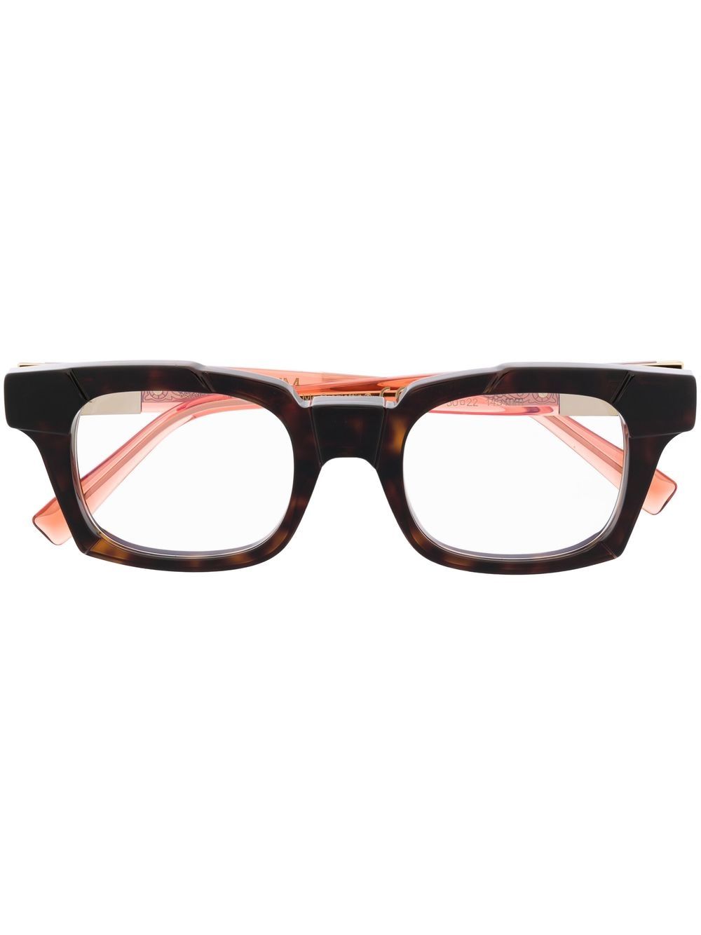 Kuboraum Eckige Brille in Colour-Block-Optik - Schwarz von Kuboraum