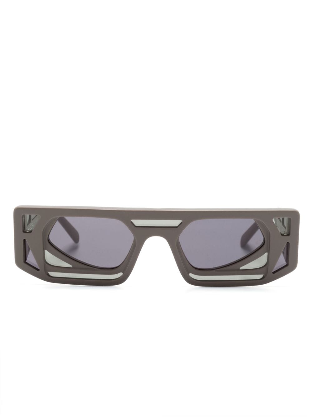 Kuboraum Mask T9 Sonnenbrille mit eckigem Gestell - Grau von Kuboraum