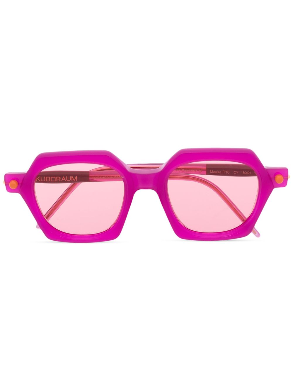 Kuboraum Brille mit eckigem Gestell - Rosa von Kuboraum