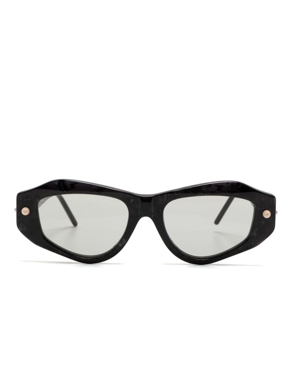 Kuboraum P15 Sonnenbrille mit geometrischem Gestell - Schwarz von Kuboraum