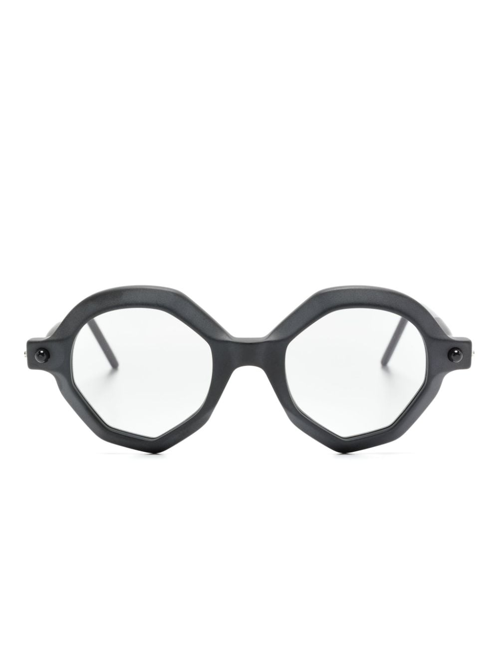 Kuboraum P18 Sonnenbrille mit geometrischem Gestell - Schwarz von Kuboraum