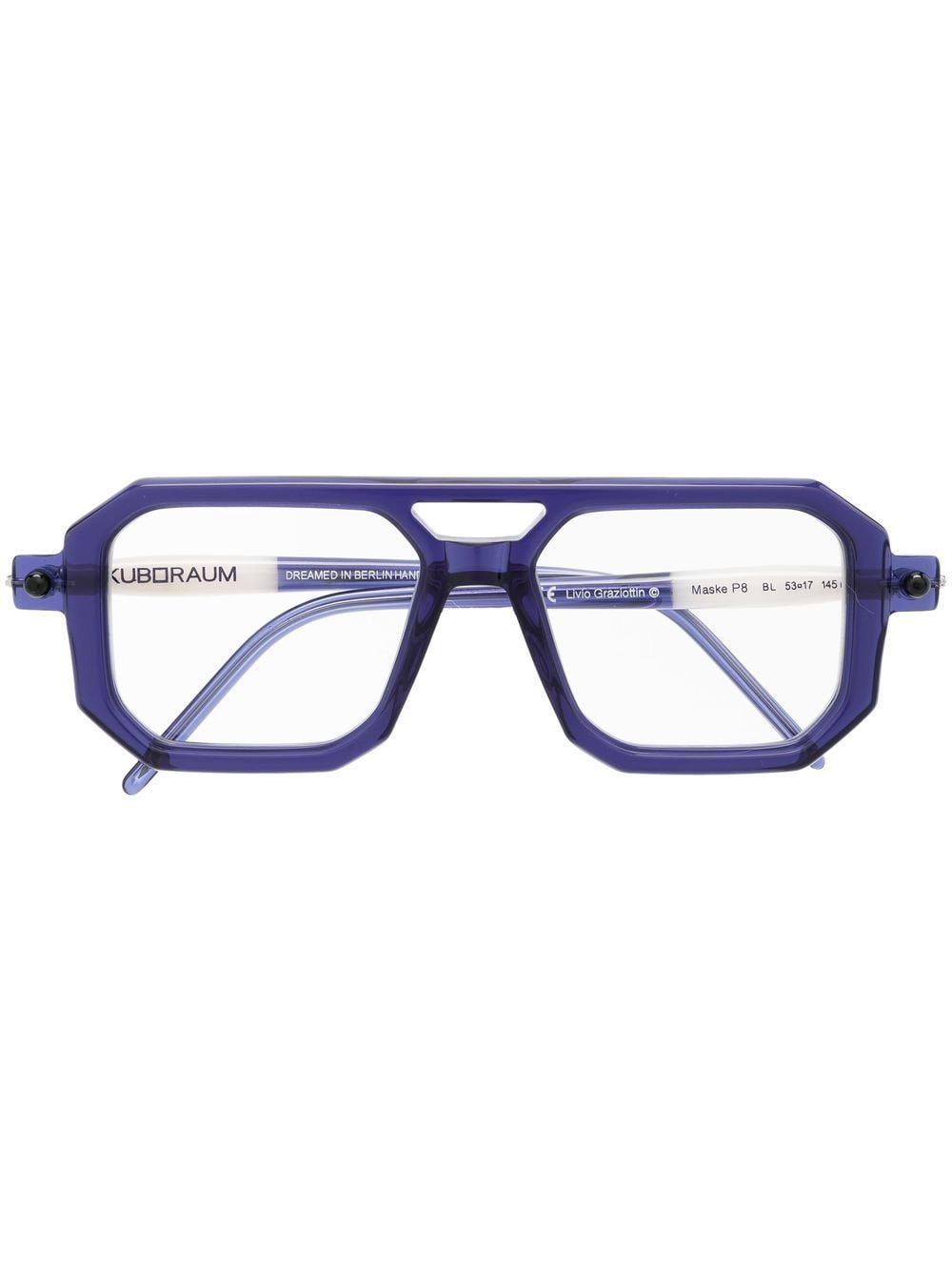 Kuboraum Sonnenbrille mit eckigem Gestell - Blau von Kuboraum