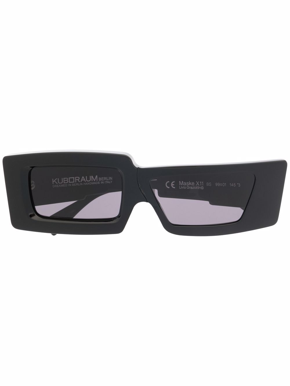 Kuboraum Sonnenbrille mit eckigem Gestell - Schwarz von Kuboraum