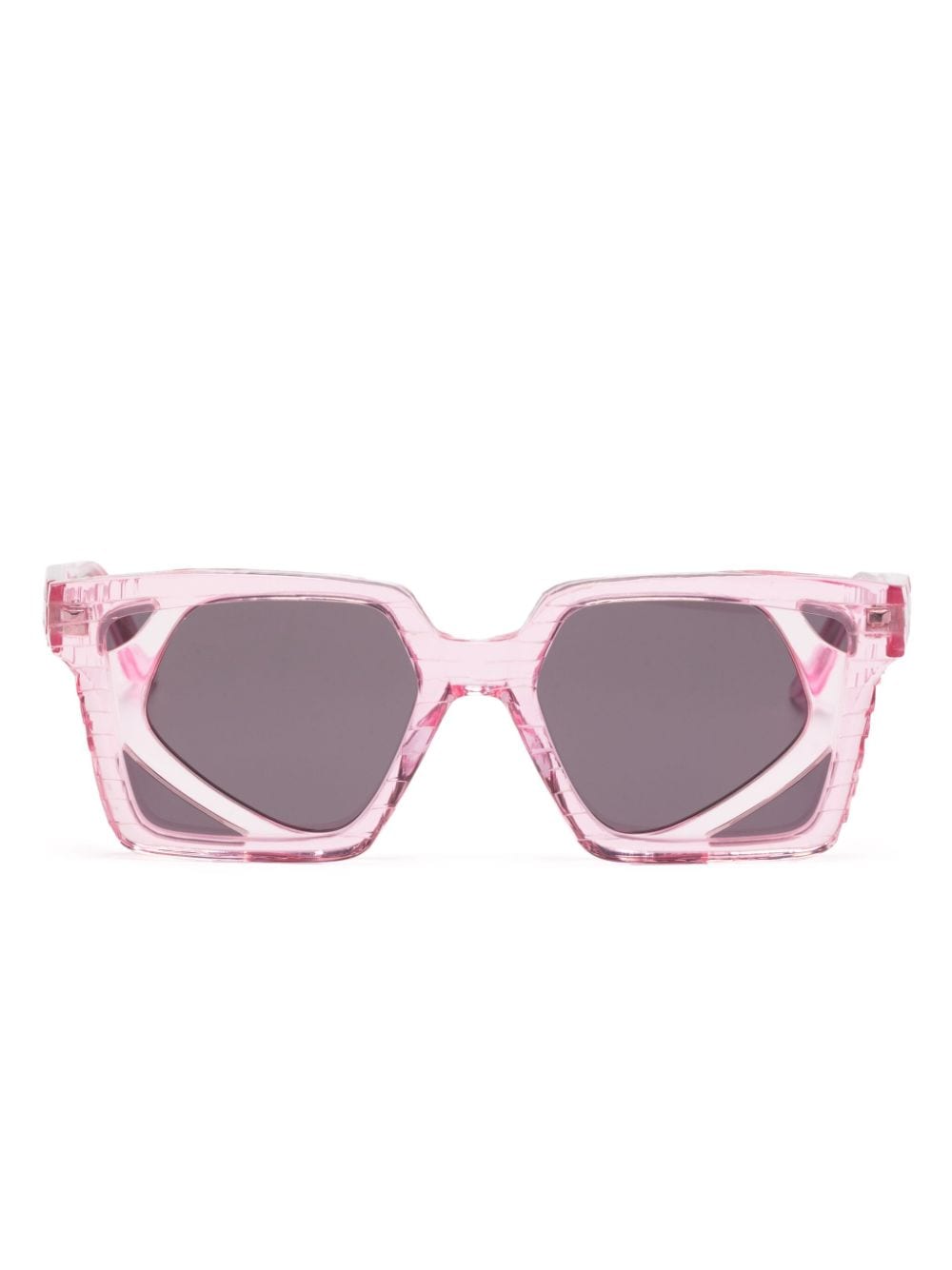 Kuboraum T6 Sonnenbrille mit eckigem Gestell - Rosa von Kuboraum