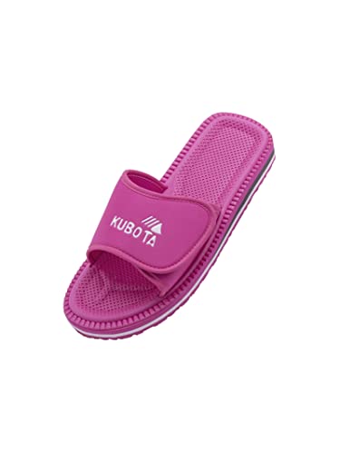 Kubota Badelatschen mit Klettverschluss - Badeschuhe für Damen - Badeschlappen für Strand – Baden Latschen - Schuhe fur Dusch und Sauna - Rosa 36 von Kubota