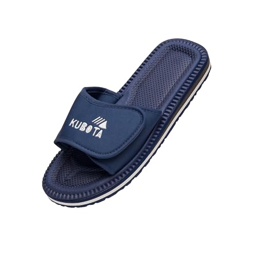 Kubota Badelatschen mit Klettverschluss Damen, Pantoletten, Hausschuhe, Badeschuhe für Strand, Badesandalen Sommer, Schuhe fur Dusch und Sauna - Dunkelblau 38 von Kubota