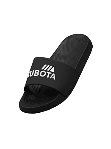 Kubota Badeschuhe Damen, Badelatschen, Badeschlappen für den Pool, Dusch und Sauna Schuhe, Rutschfest, Leicht und Elastisch Pantoletten, Sommer Sandalen - Schwarz 46 von Kubota