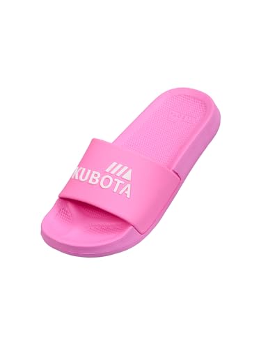 Kubota Badelatschen Damen für Sauna – Strand und Badeschuhe – Badeschlappen für Dusch – Anti Rutsch Badelatschen - Wasserdicht Badesandalen - Electric Pink 37 von Kubota