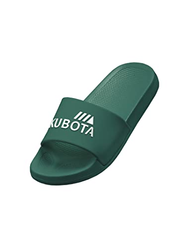 Kubota Badeschuhe Herren, Badelatschen, Badeschlappen für den Pool Dusch und Sauna Schuhe, Rutschfest, Leicht und Elastisch Pantoletten, Sommer Sandalen - Dunkelgrün 41 von Kubota