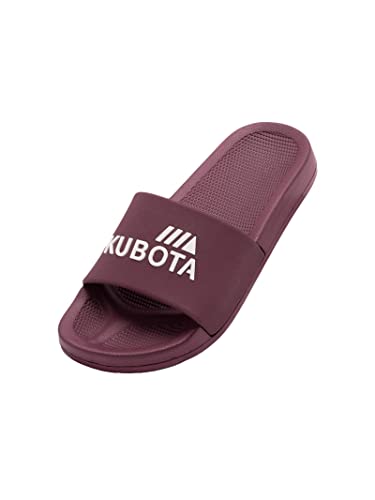 Kubota Badeschuhe Herren, Badelatschen, Badeschlappen für den Pool Dusch und Sauna Schuhe, Rutschfest, Leicht und Elastisch Pantoletten, Sommer Sandalen - Rotwein 42 von Kubota