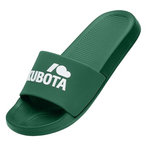 Kubota Basic Badelatschen Herren & Damen - Rutschfest Badeschuhe - Flip Flops für Sauna & Strand - Leichte Hausschuhe - Dunkelgrün 44 von Kubota