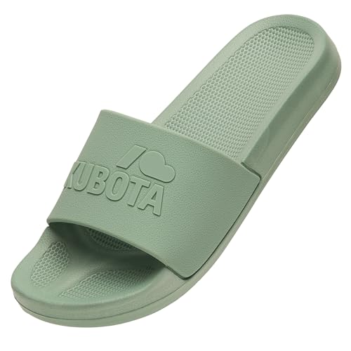Kubota Basic Badelatschen Herren & Damen - Rutschfest Badeschuhe - Flip Flops für Sauna & Strand - Leichte Hausschuhe - Hellgrün 36 von Kubota