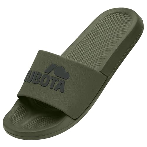 Kubota Basic Badelatschen Herren & Damen - Rutschfest Badeschuhe - Flip Flops für Sauna & Strand - Leichte Hausschuhe - Khaki 43 von Kubota