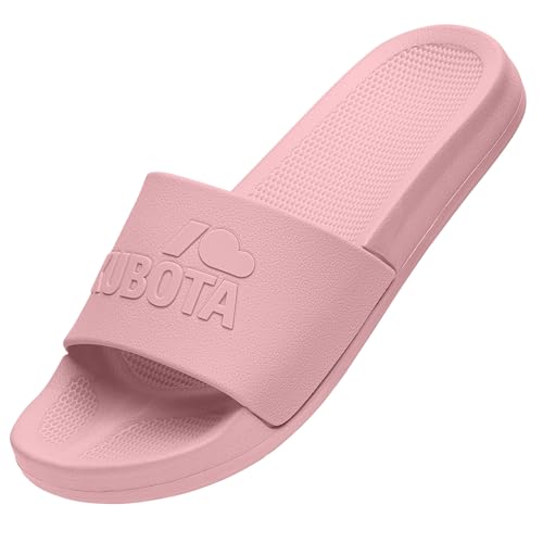 Kubota Basic Badelatschen Herren & Damen - Rutschfest Badeschuhe - Flip Flops für Sauna & Strand - Leichte Hausschuhe - Rosa 38 von Kubota
