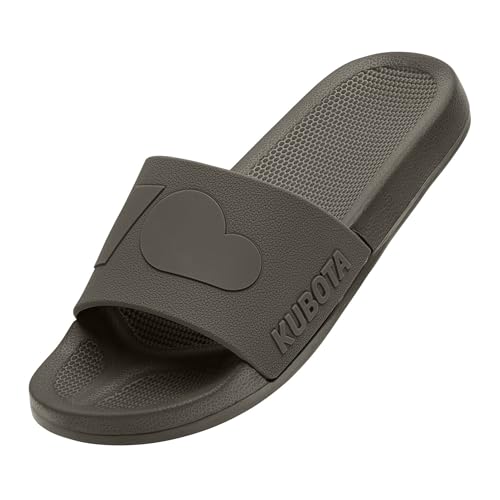 Kubota Basic Cloud Badelatschen Herren - Rutschfest Badeschuhe - Flip Flops für Sauna & Strand - Leichte Hausschuhe - Braun - 44 von Kubota