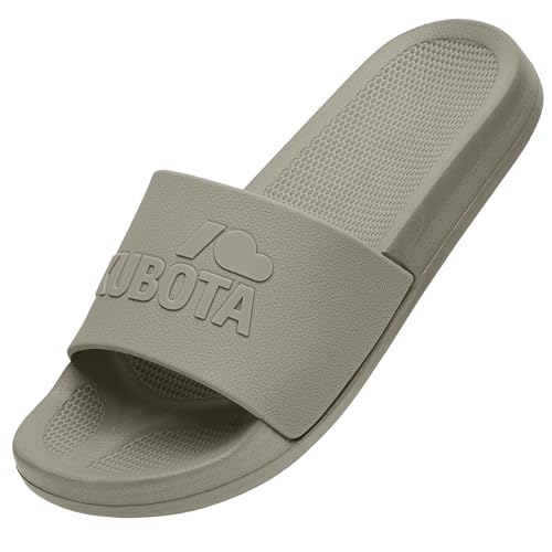Kubota Basic Plain Badelatschen Herren & Damen - Rutschfest Badeschuhe - Flip Flops für Sauna & Strand - Leichte Hausschuhe - Beige Einfarbig - 46 von Kubota