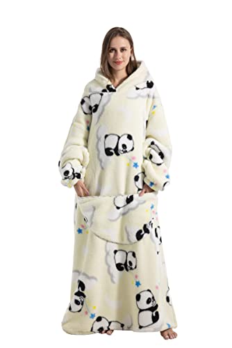 Kuceng Hoodie Decke mit Ärmeln Extra Lang,Übergroße Hoodie Sweatshirt mit Kaputze, Super Weich Kuscheldecke, Flanell Tragbare Decke zum Anziehen als Geschenke Für Herren Damen Erwachsene von Kuceng