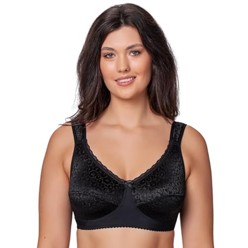 Kudreshov Lingerie BH Damen Liana ohne Bügel Große Größen B–E - Entlastungs BH ohne Bügel Große Größen – Stretch-Spitze – BH Breite Träger (DE/NL/SE/PL, Körbchengröße & Bandgröße, B, 85) von Kudreshov Lingerie