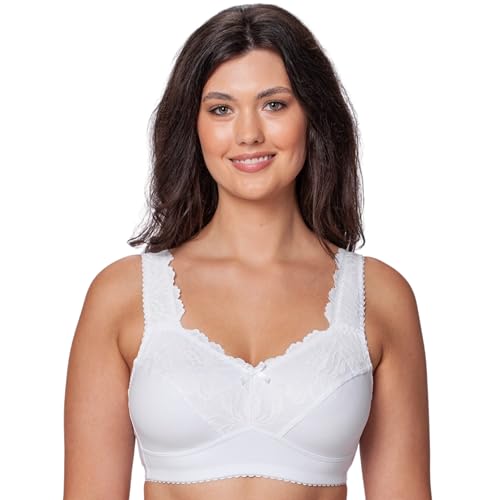 Kudreshov Lingerie BH Damen Amelia ohne Bügel Baumwolle – Entlastungs BH B-F ohne Bügel Große Größen – Minimizer BH – BH Breite Träger (DE/NL/SE/PL, Körbchengröße & Bandgröße, B, 105) von Kudreshov Lingerie