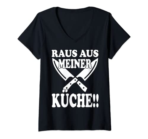 Damen Köchin Kochen Küche Chefkoch Küchenchef Koch T-Shirt mit V-Ausschnitt Damen Köchin Kochen Küche Chefkoch Küchenchef Koch T-Shirt mit V-Ausschnitt von Küche Chefkoch Küchenchef Koch Geschenk