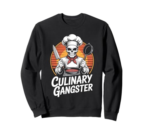 Lustiges Koch Outfit für Herren Küchenchef Culinary Gangster Sweatshirt von Küchen Design Chefkoch Küche Grillen Kochen Grafik