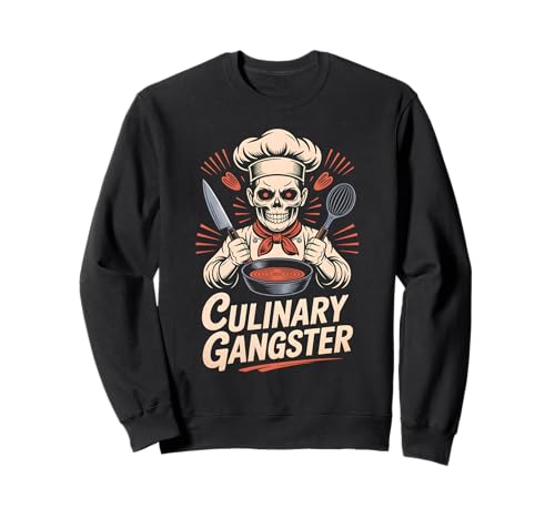 Lustiges Koch Outfit für Herren Küchenchef Culinary Gangster Sweatshirt von Küchen Design Chefkoch Küche Grillen Kochen Grafik
