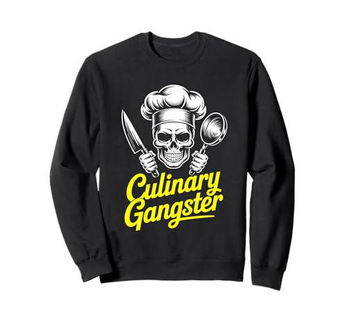 Lustiges Koch Outfit für Herren Küchenchef Culinary Gangster Sweatshirt von Küchen Design Chefkoch Küche Grillen Kochen Grafik