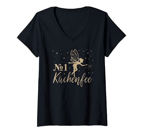 Damen No 1 Küchenfee, Köchin T-Shirt mit V-Ausschnitt Damen No 1 Küchenfee, Köchin T-Shirt mit V-Ausschnitt von Küchenfee Köchin Lust