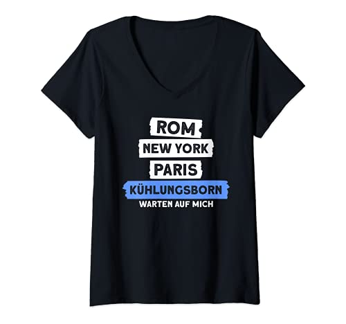Damen Rom New York Paris Kühlungsborn Warten Auf Mich Ostsee T-Shirt mit V-Ausschnitt Damen Rom New York Paris Kühlungsborn Warten Auf Mich Ostsee T-Shirt mit V-Ausschnitt von Kühlungsborn Meer Ostsee Geschenk