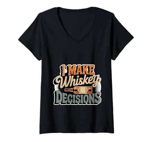 Damen I Make Whiskey Decisions Bourbon Liebhabertrinker - T-Shirt mit V-Ausschnitt Damen I Make Whiskey Decisions Bourbon Liebhabertrinker - T-Shirt mit V-Ausschnitt von Kühne Trinkerparty Erinnerung