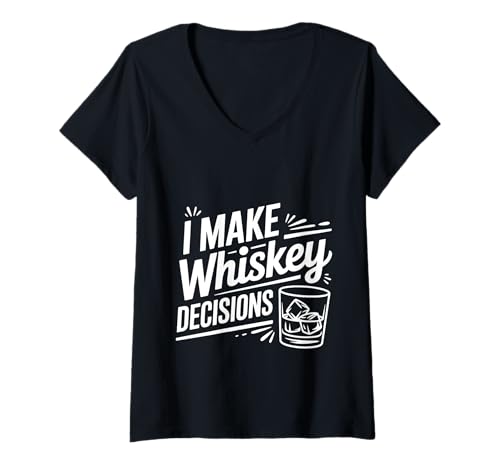 Damen I Make Whiskey Decisions Bourbon Liebhabertrinker - T-Shirt mit V-Ausschnitt Damen I Make Whiskey Decisions Bourbon Liebhabertrinker - T-Shirt mit V-Ausschnitt von Kühne Trinkerparty Erinnerung