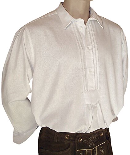 Trachtenhemd weiss Trachten-Pfoadl Musiker-Hemd Hirtenhemd Trachtenpfoadl Musikerhemd weiter Schnitt 100% reine Baumwolle Leinenoptik Gr.38-50cm Halsweite kleine bis große Größen, Größe:43 Trachtenhemd weiss Trachten-Pfoadl Musiker-Hemd Hirtenhemd Trachtenpfoadl Musikerhemd weiter Schnitt 100% reine Baumwolle Leinenoptik Gr.38-50cm Halsweite kleine bis große Größen, Größe:43 von Kümmel Textil GmbH