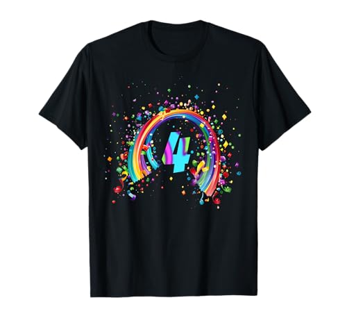 Kinder Teenager Geburtstag , Party Regenbogen 4 Jahre T-Shirt von Künstler Geschenk, Junge oder Mädchen, 4 Jahre