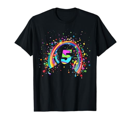Kinder Teenager Geburtstag , Party Regenbogen 5 Jahre T-Shirt von Künstler Geschenk, Junge oder Mädchen, 5 Jahre