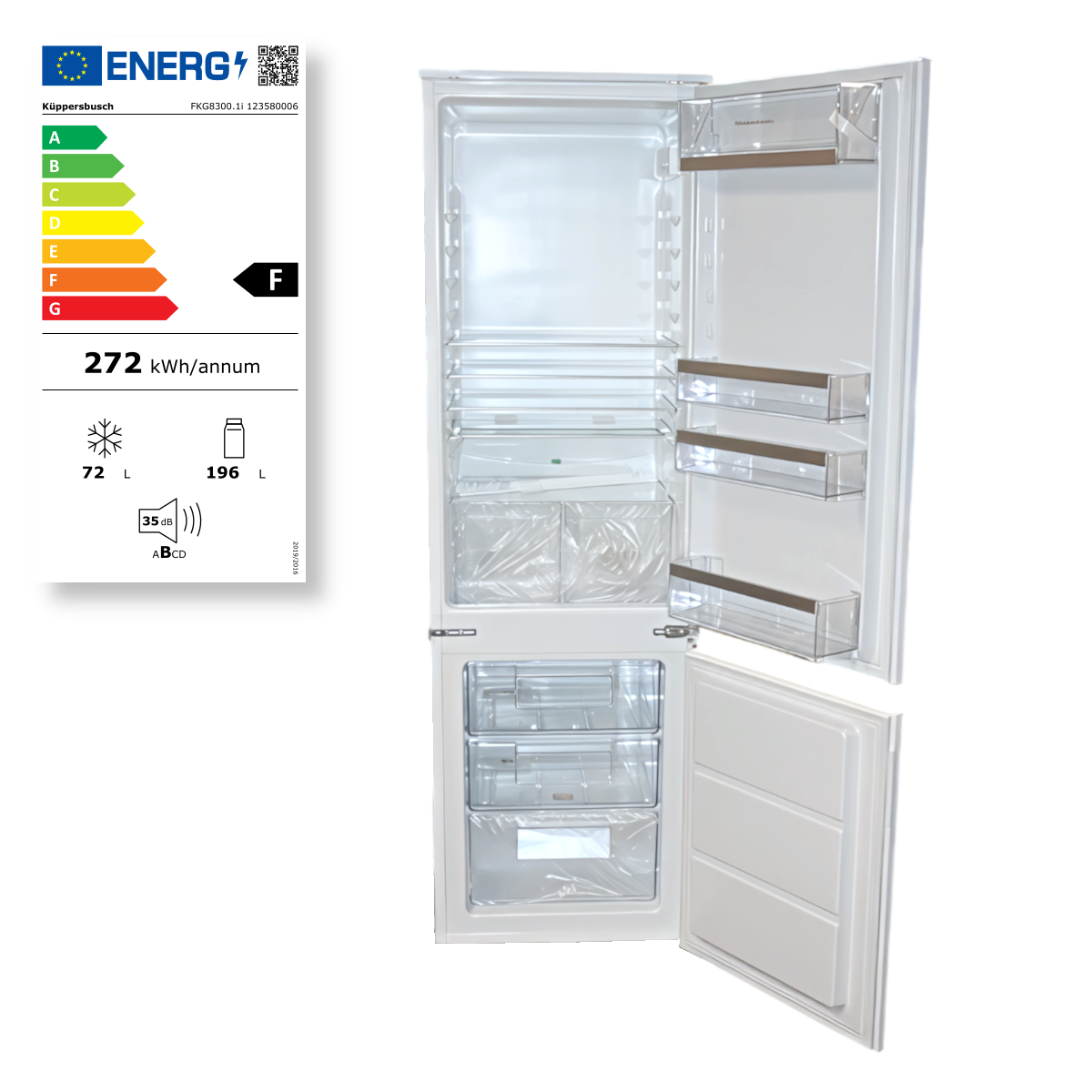Küppersbusch FKG8300.1i Einbau Kühl Gefrier Kombination Kühlschrank 178cm Wei Küppersbusch FKG8300.1i Einbau Kühl Gefrier Kombination Kühlschrank 178cm Wei von Küppersbusch