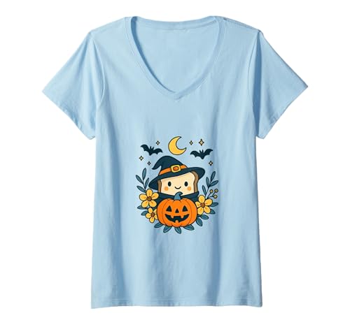 Damen Halloween Kostüm Toast T-Shirt mit V-Ausschnitt Damen Halloween Kostüm Toast T-Shirt mit V-Ausschnitt von Kürbis Karneval Verkleidung Geschenkidee